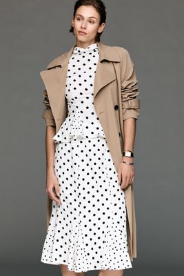 Maeve Godet Flare Midi Skirt