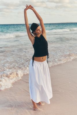 Maeve Cotton Poplin Buttondown Midi Skirt