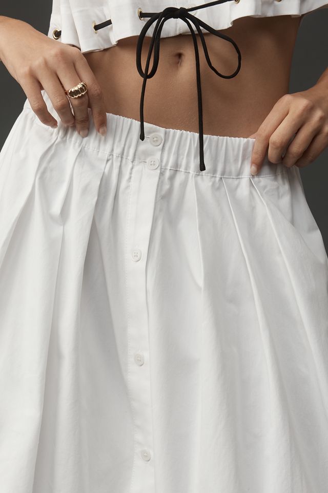 Maeve Cotton Poplin Buttondown Midi Skirt #2