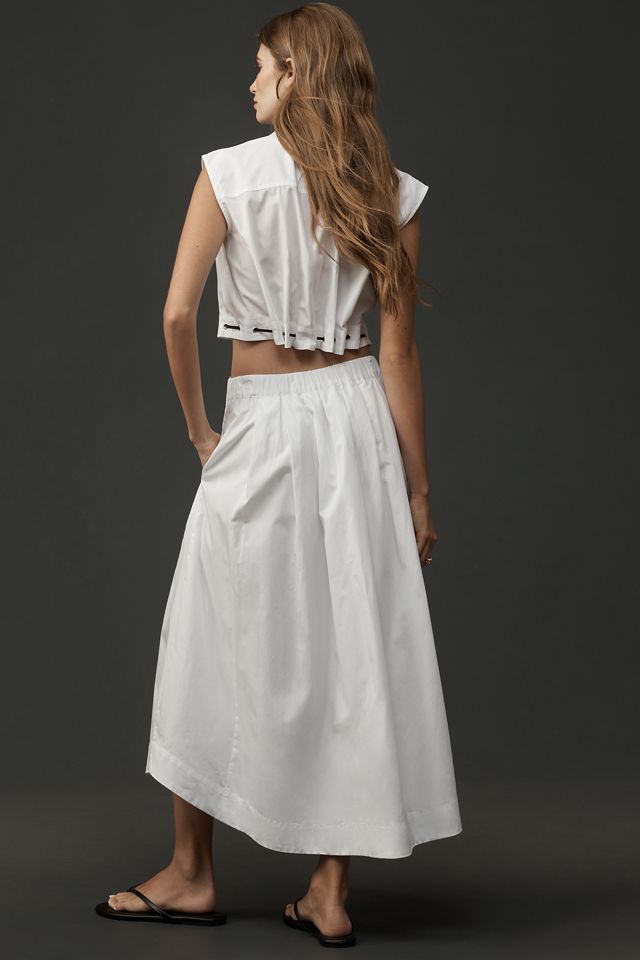 Maeve Cotton Poplin Buttondown Midi Skirt #4