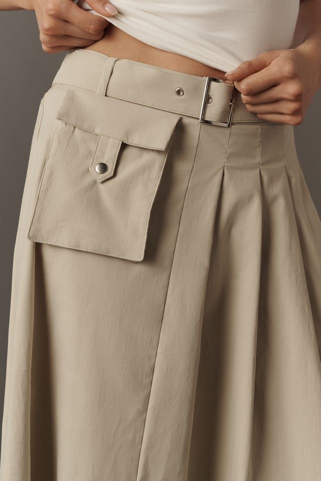 Maeve Pleated Cargo Midi Skirt #2