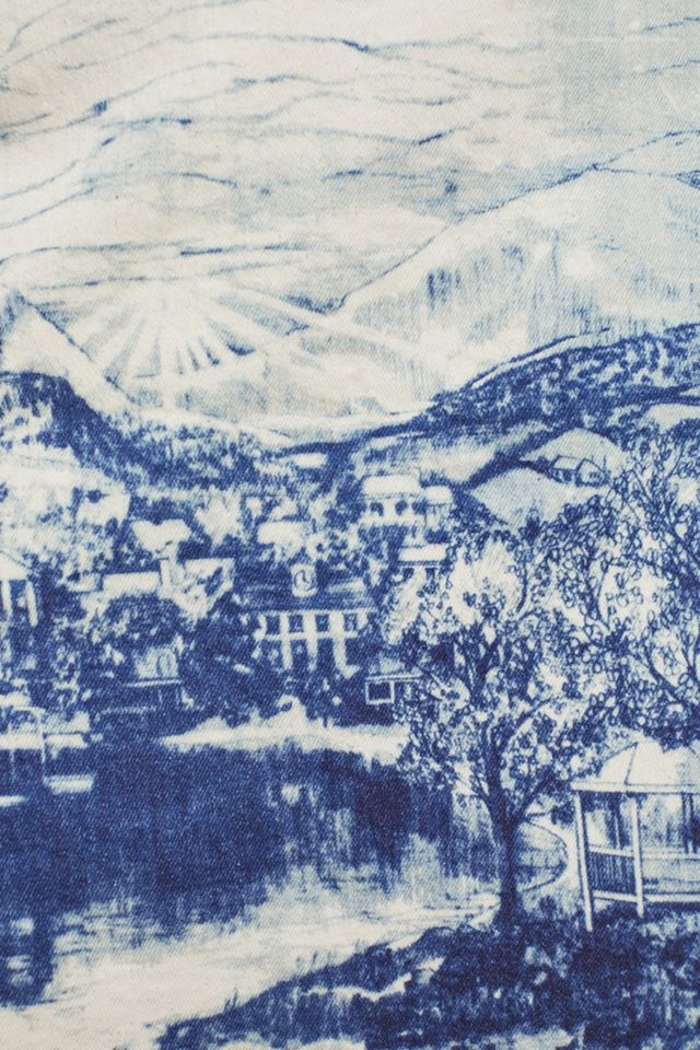 Landscape-Printed Denim Skirt #2