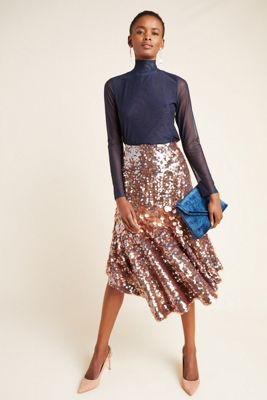 Leonita Sequined Midi Skirt
