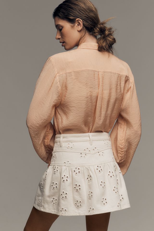 Saylor Denim Eyelet Mini Skirt #3