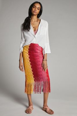 anthropologie crochet skirt