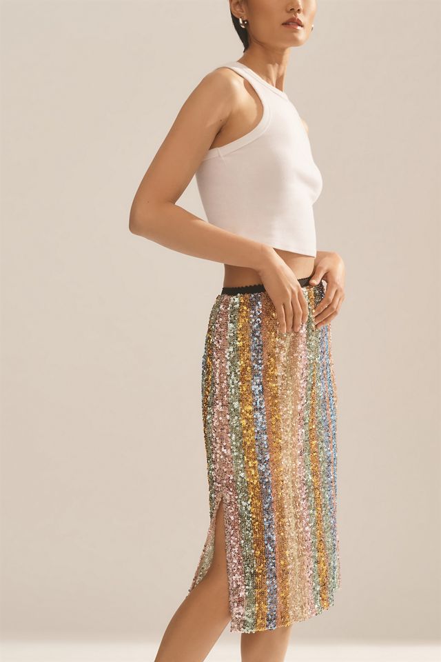 Endless Rose Striped Sequin Skirt #1