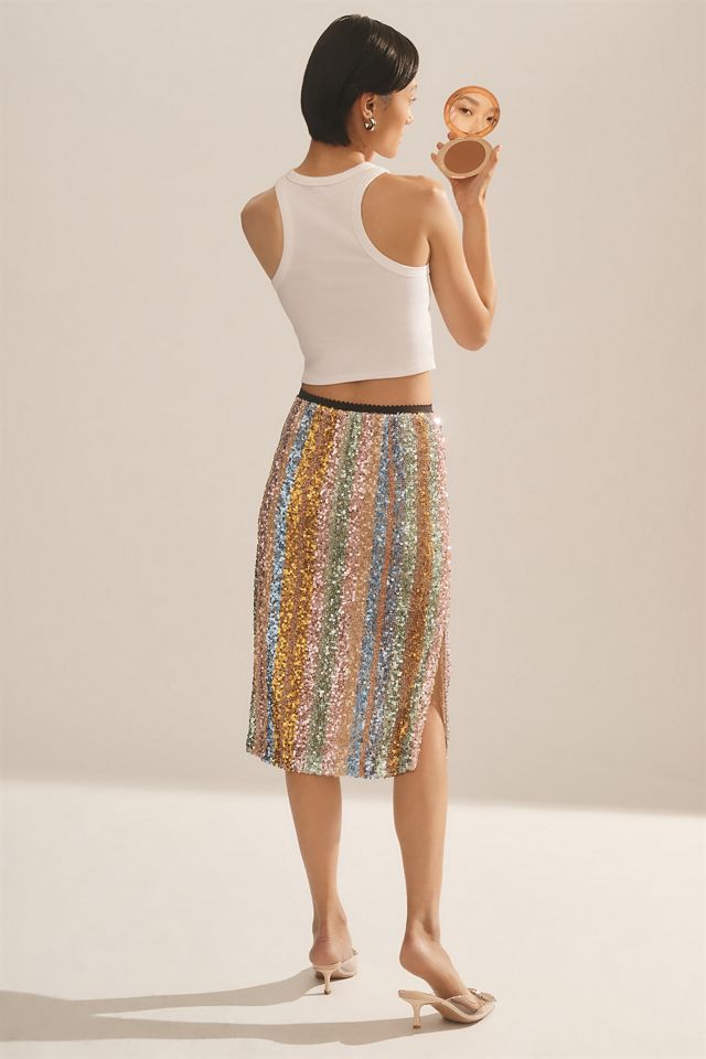 Endless Rose Striped Sequin Skirt #3
