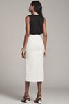 Endless Rose Linen Blend Front-Slit Slim Midi Skirt