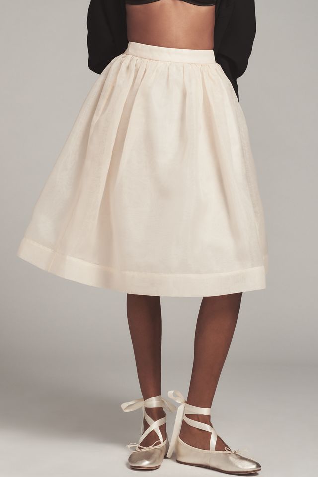 English Factory Organza A-Line Midi Skirt #1