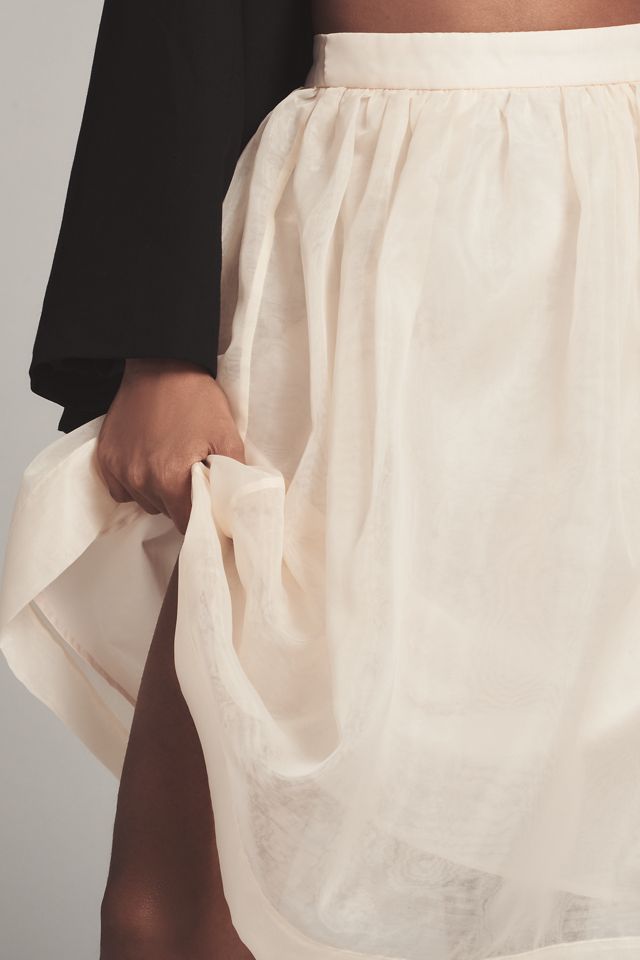English Factory Organza A-Line Midi Skirt #3