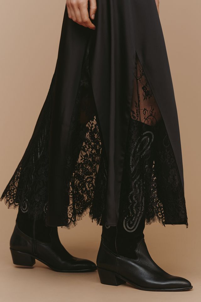 Endless Rose Lace Panel Satin Maxi Skirt #2