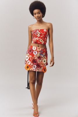 Endless Rose Floral Embroidered Mini Skirt