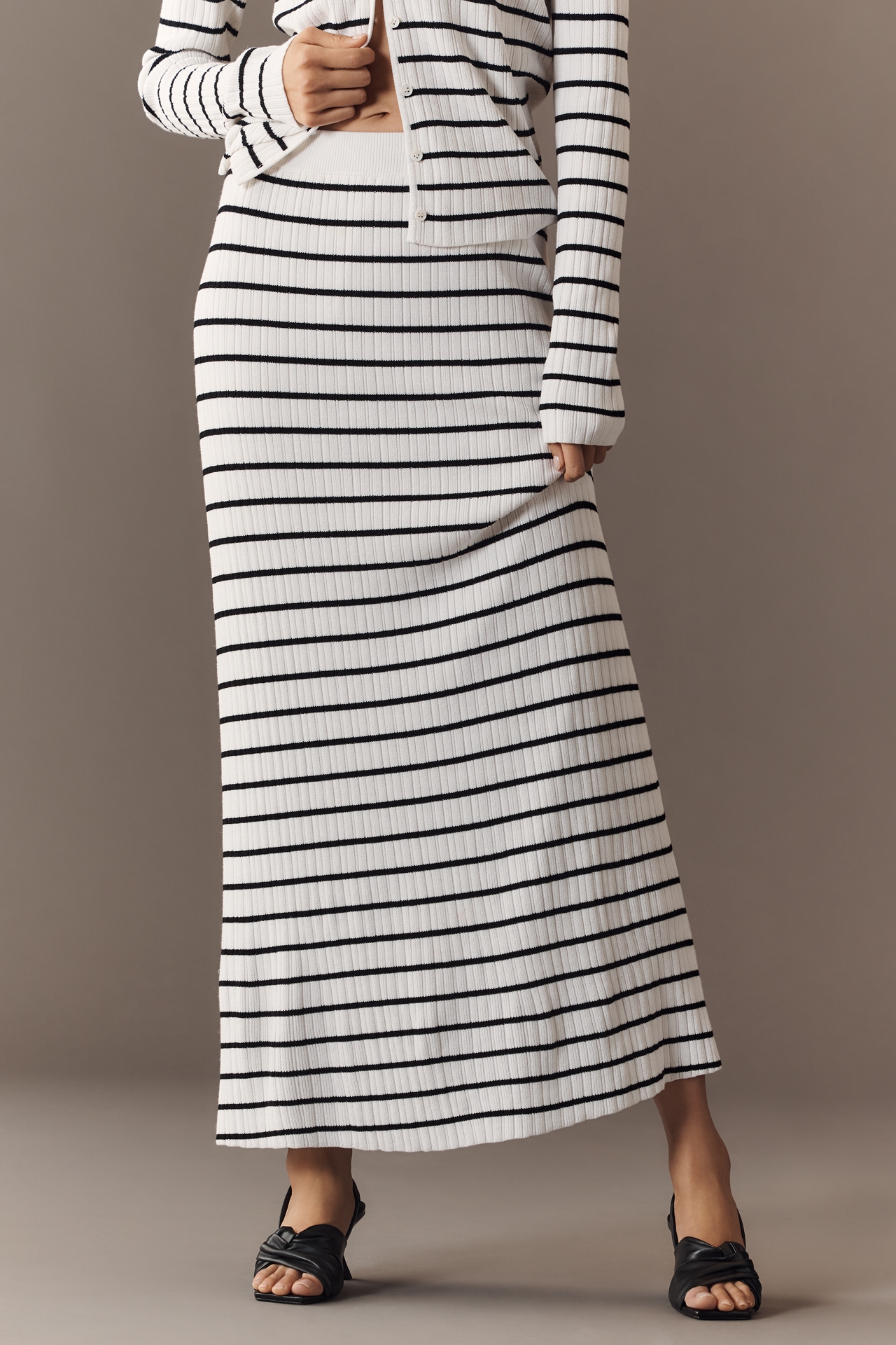 Endless Rose Striped Knit Maxi Skirt