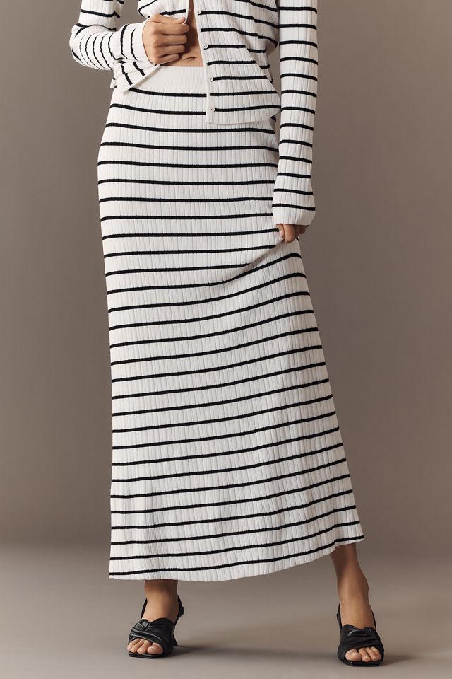 Endless Rose Striped Knit Maxi Skirt #1