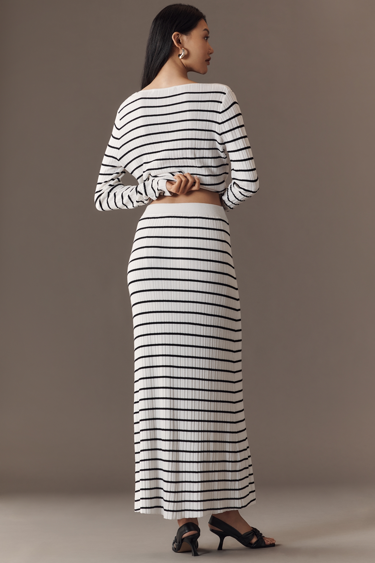 Endless Rose Striped Knit Maxi Skirt