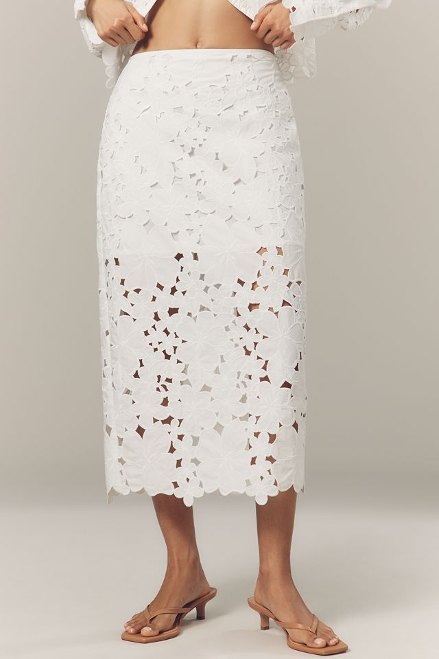 Endless Rose Lace Midi Pencil Skirt #1