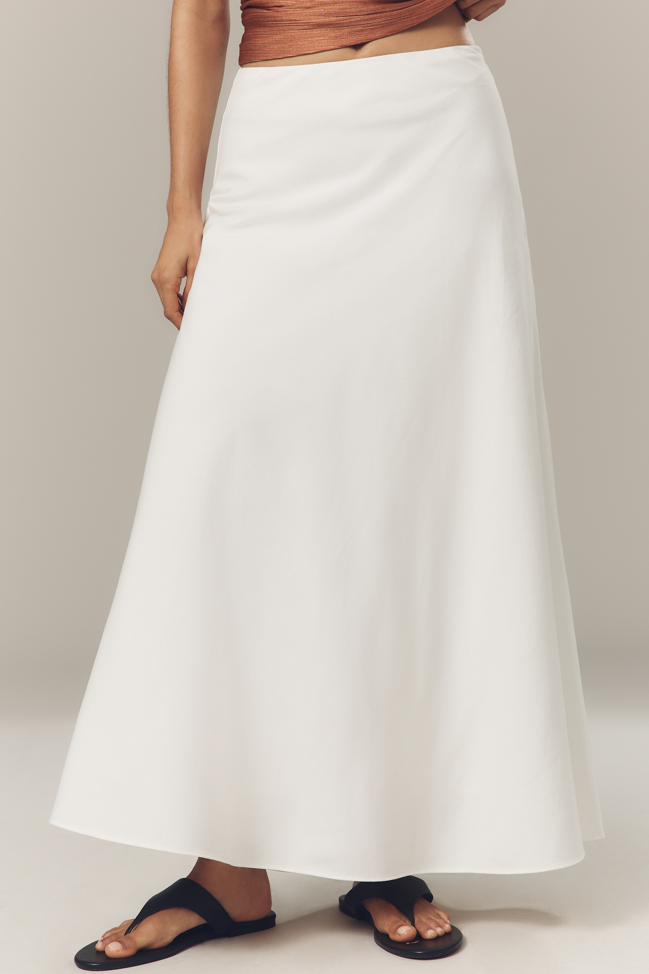 Endless Rose Linen Blend A-Line Maxi Skirt
