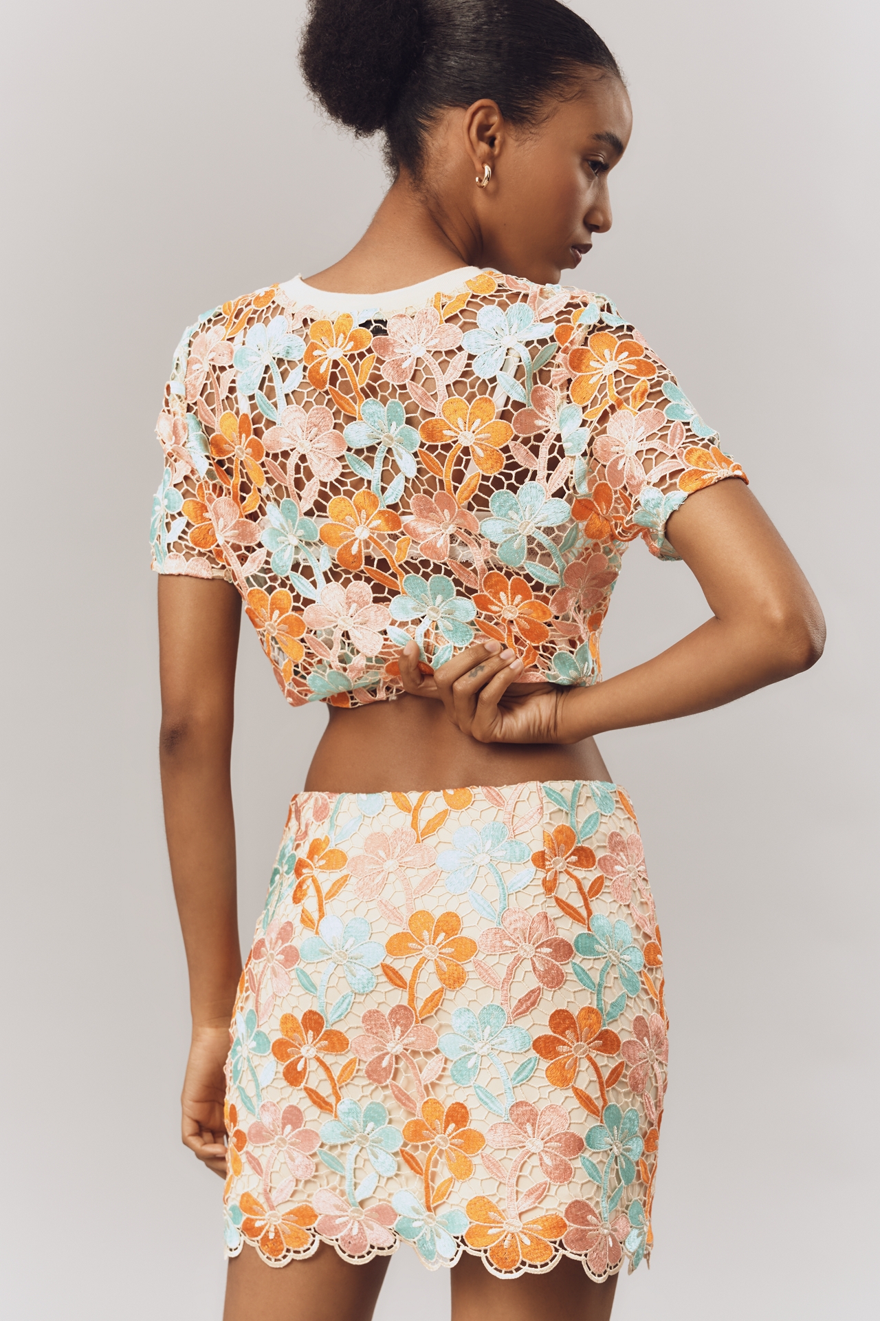 Endless Rose Rhinestone Lace Mini Skirt