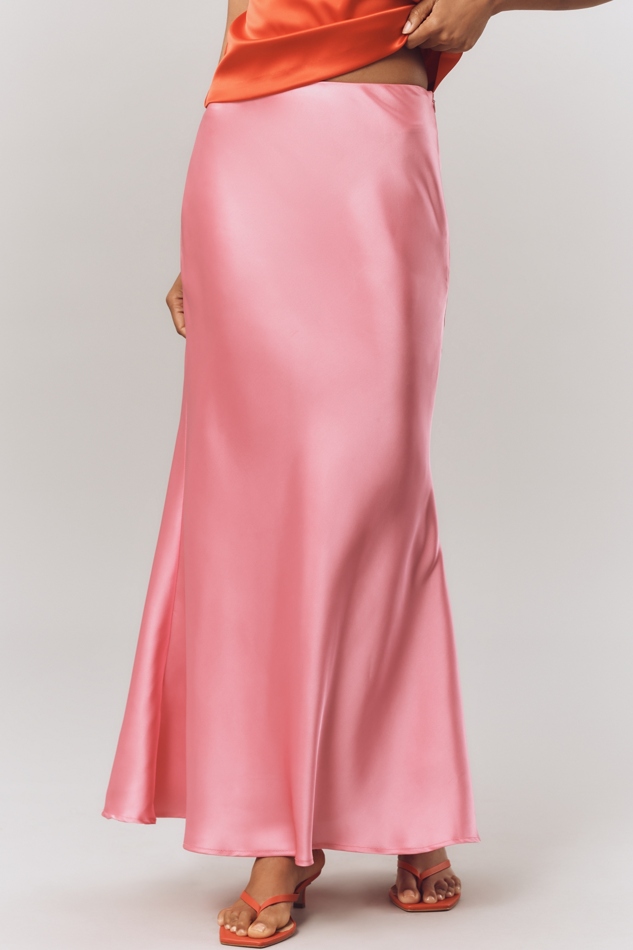 Endless Rose Fitted Satin Maxi Skirt
