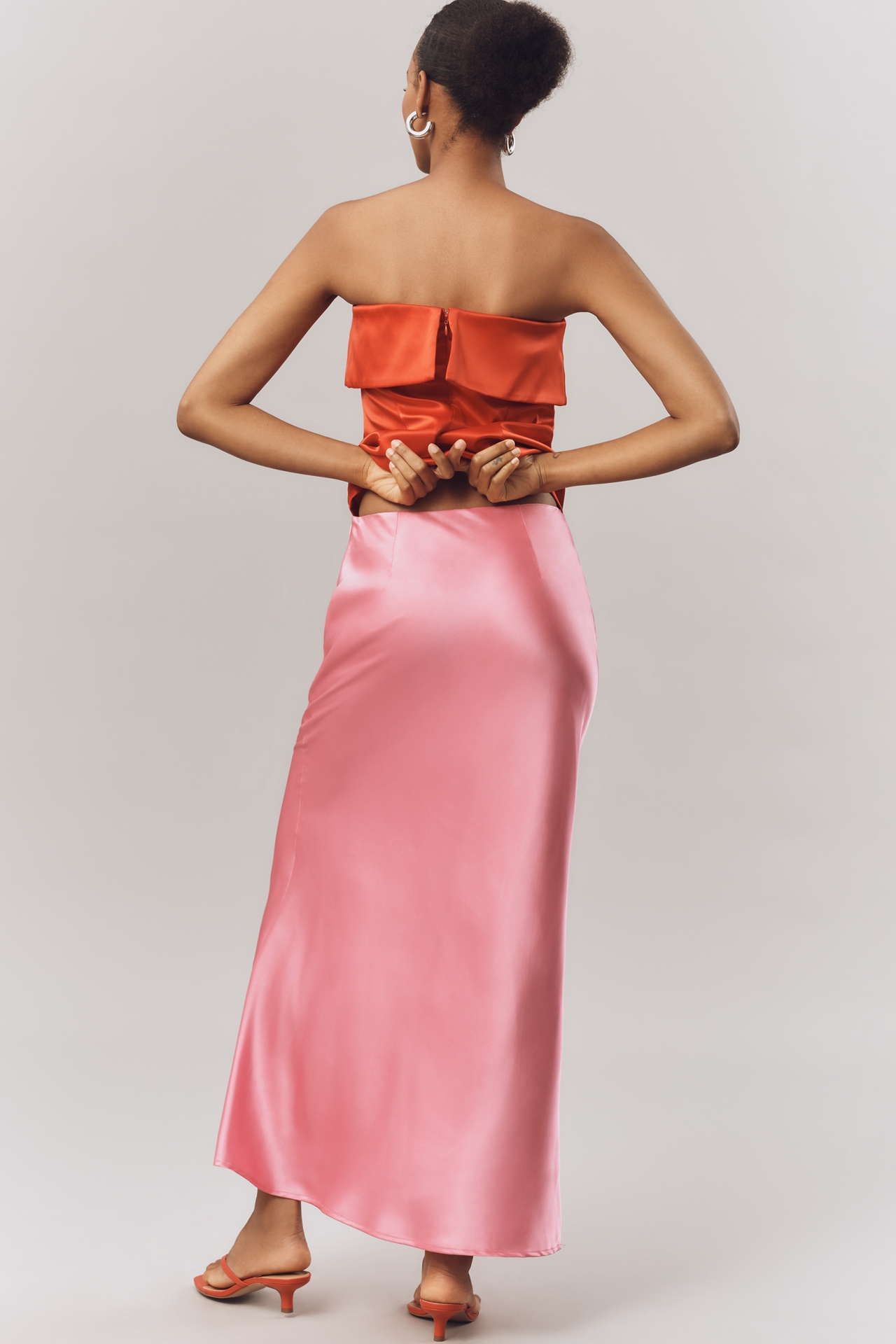 Endless Rose Fitted Satin Maxi Skirt