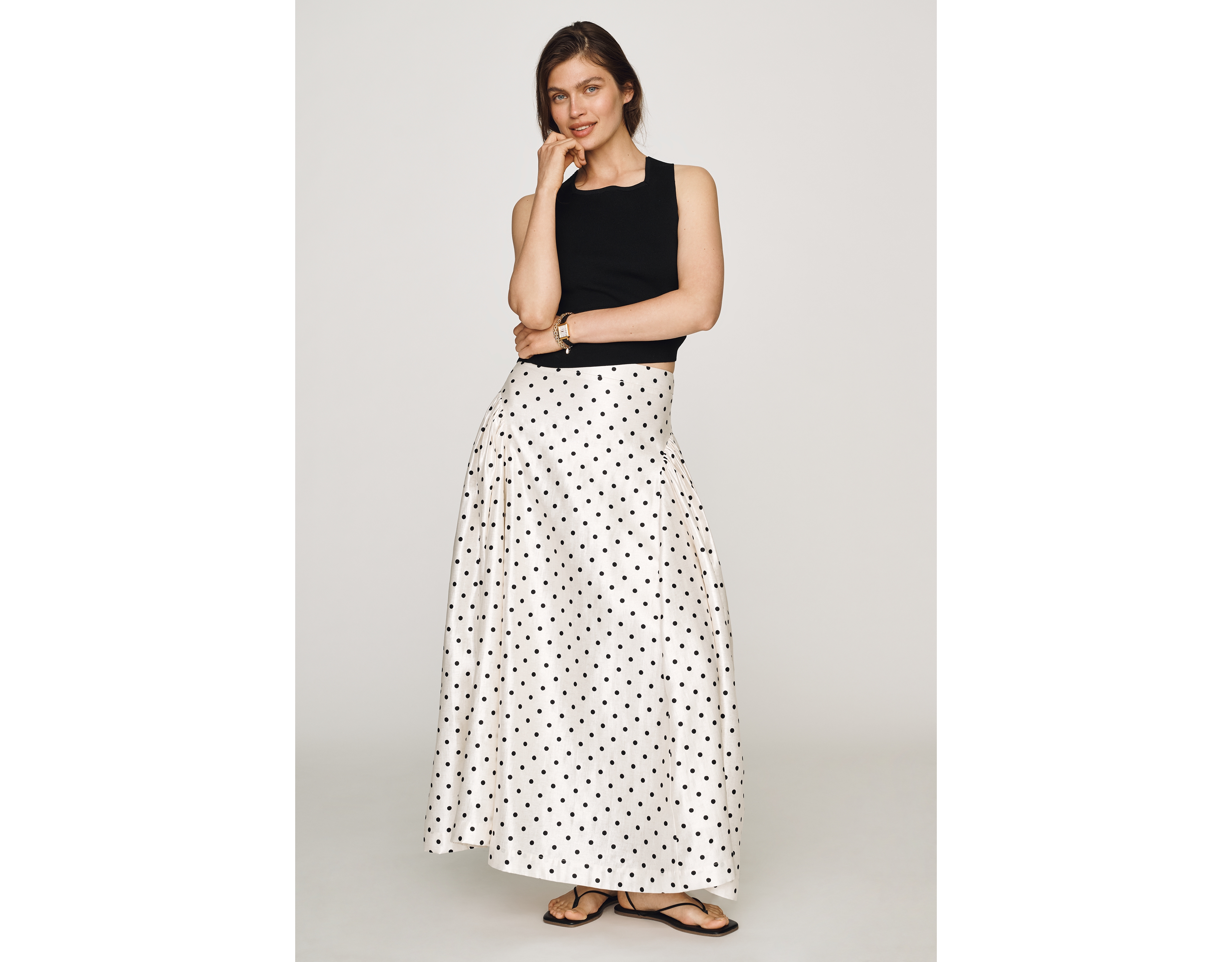 Endless Rose Polka Dot Midi Skirt