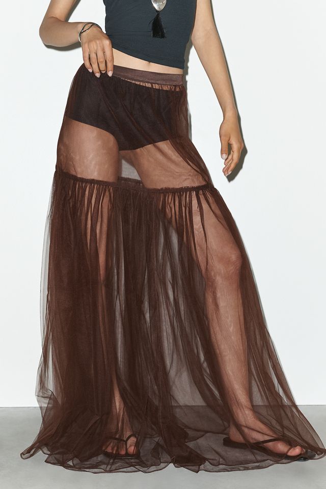 Shona Joy Halo Sheer Maxi Skirt | Anthropologie