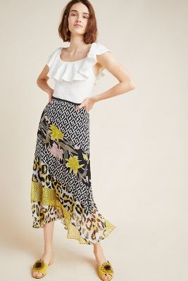 dvf silk skirt