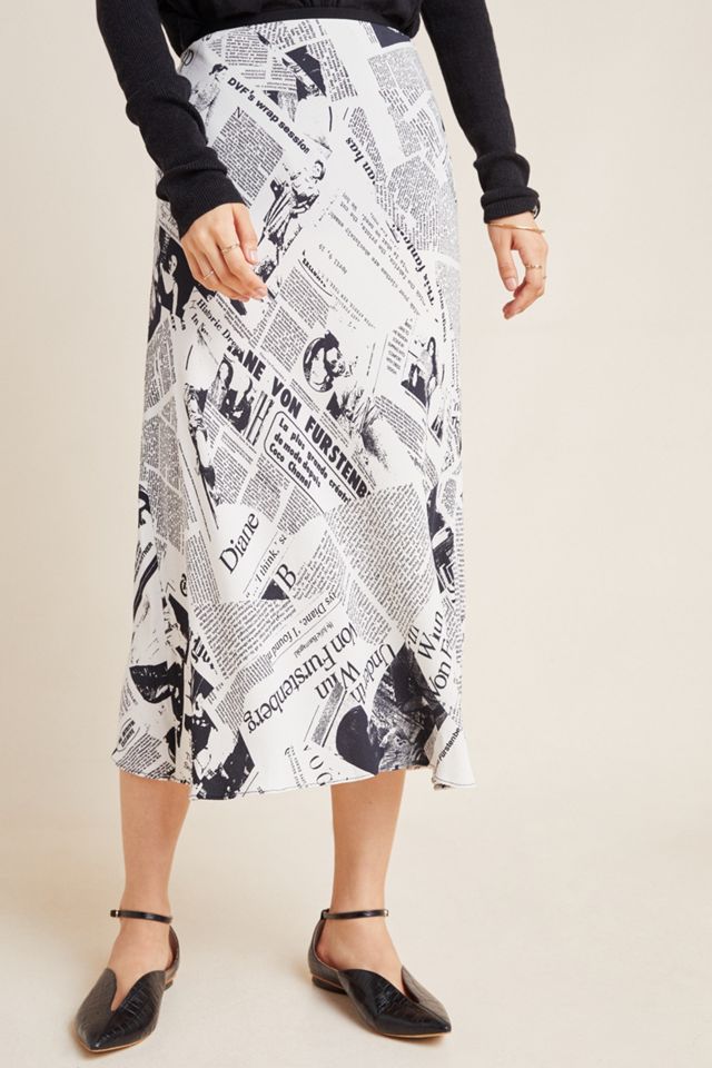 Diane von Furstenberg Newsprint Midi Skirt #3