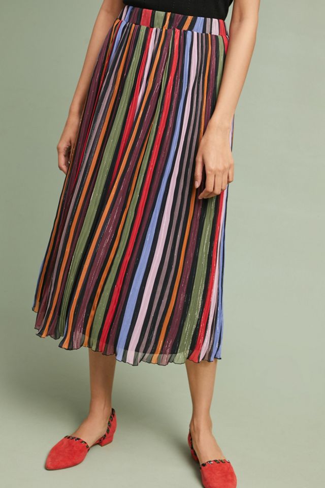 Rainbow-Striped Midi Skirt #2