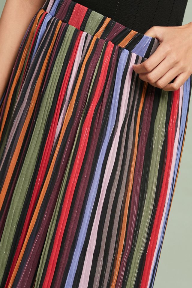 Rainbow-Striped Midi Skirt #3