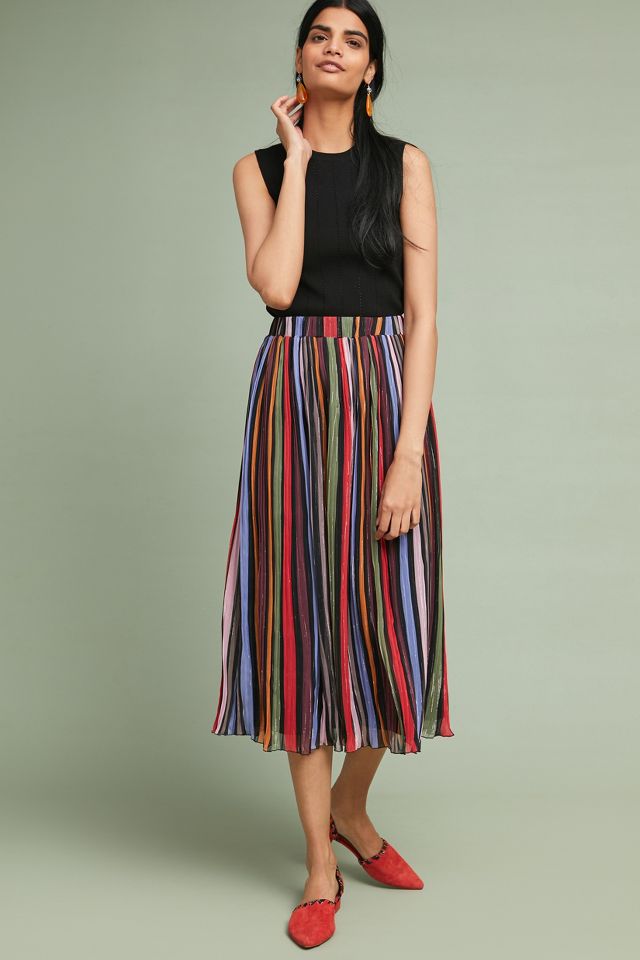 Multi coloured clearance striped skirt uk