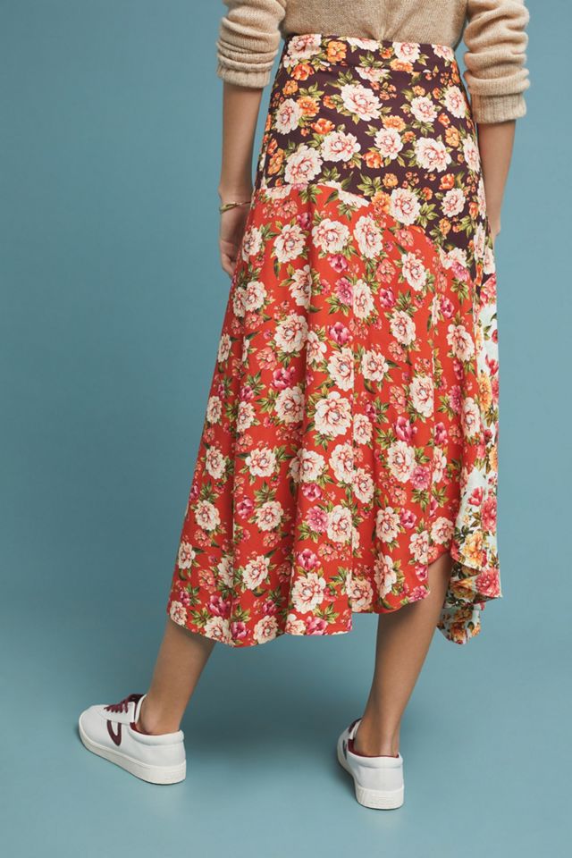 Farm Rio Patchwork Floral Skirt | Anthropologie