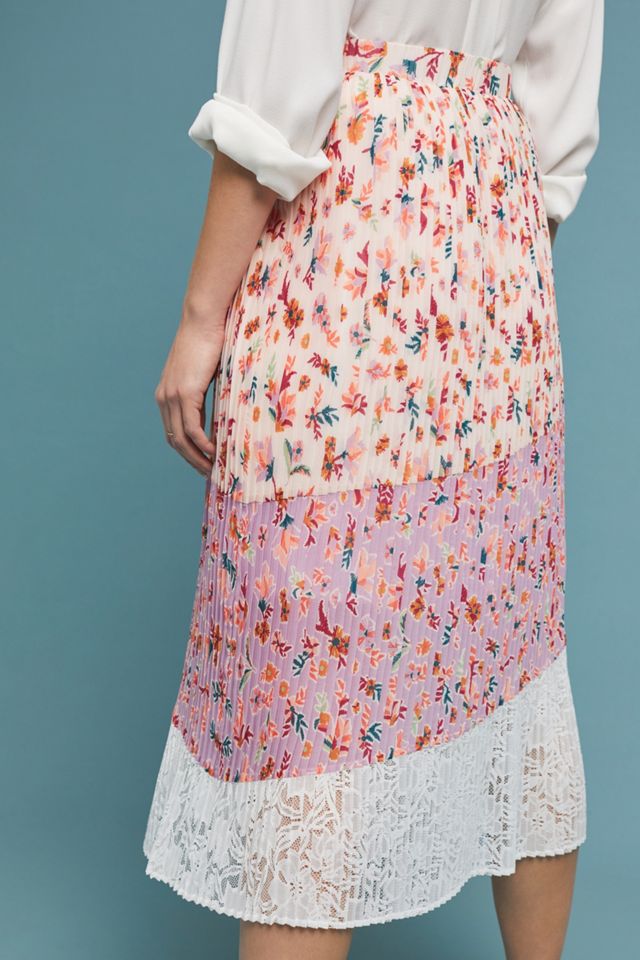 Pleated Floral Midi Skirt #3