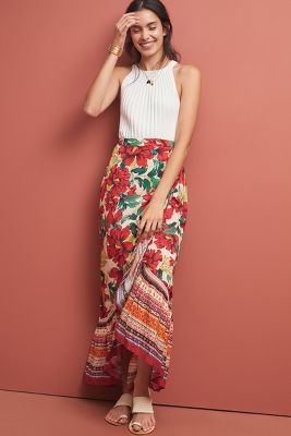 Farm rio cordoba shop wrap maxi skirt