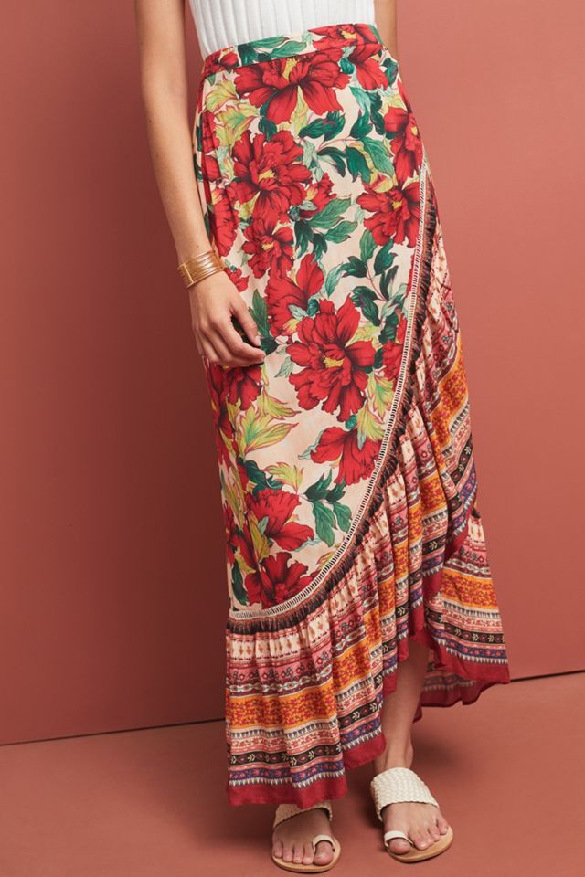Farm Rio Wrapped Floral Skirt #1