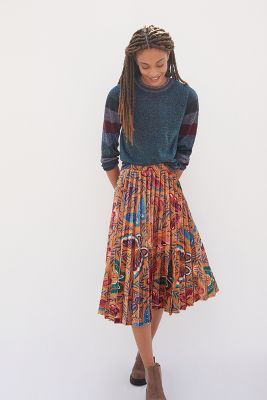 anthropologie velvet skirt