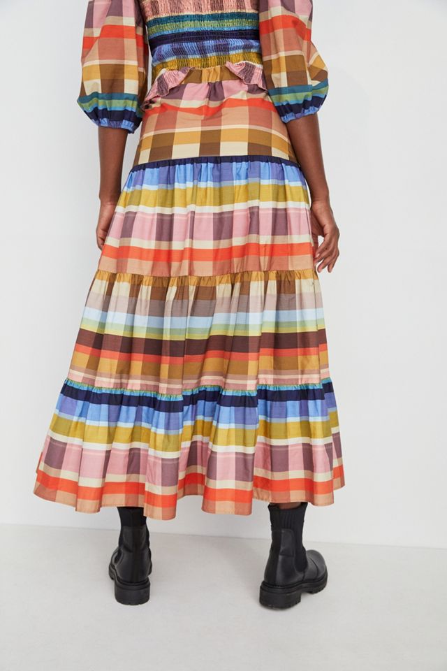 Farm Rio Seline Plaid Maxi Skirt #1