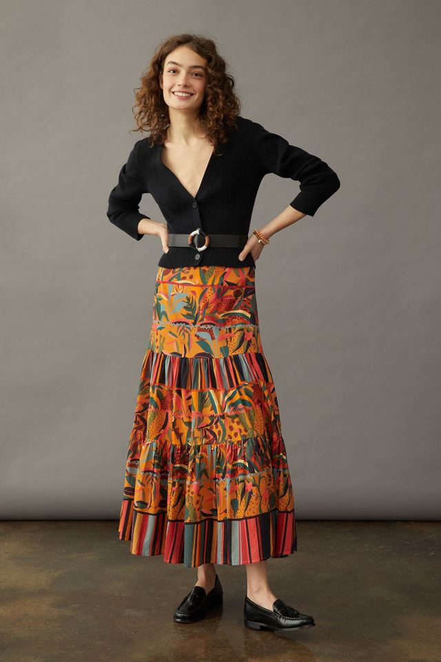 Farm Rio Isabella Tiered Maxi Skirt