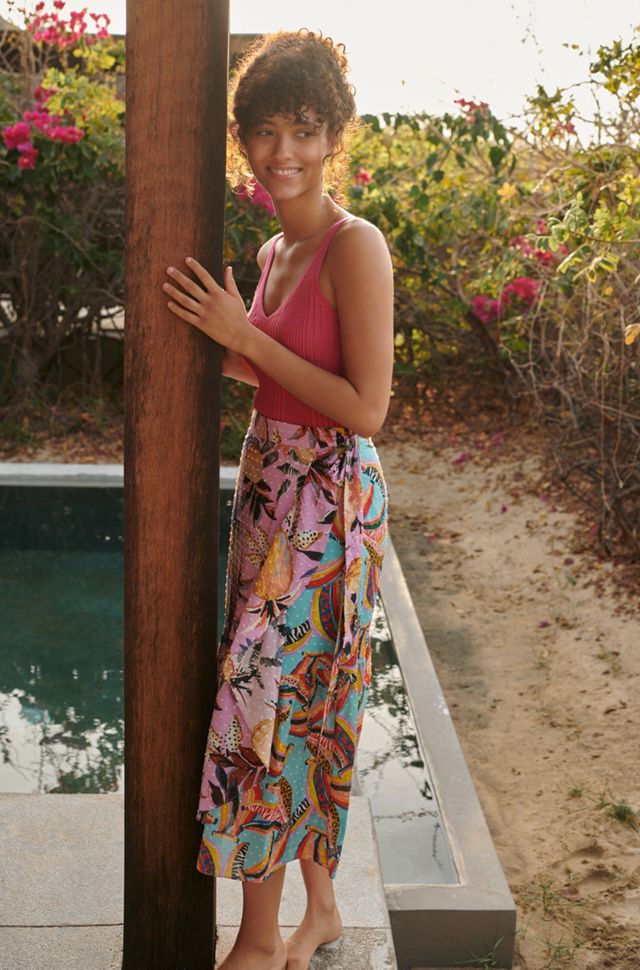 Farm Rio Teodora Wrap Midi Skirt | Anthropologie