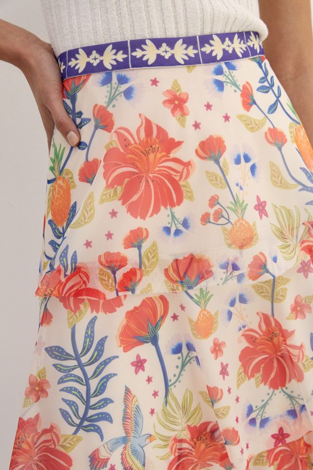 Farm Rio Tiered Midi Skirt #2