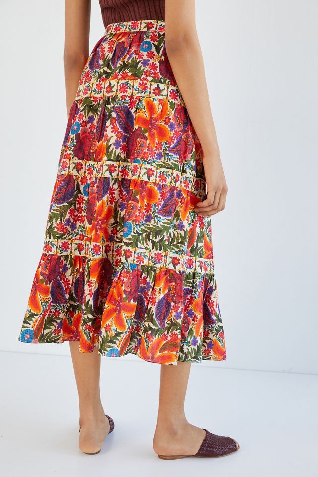 Farm Rio Tiered Maxi Skirt | Anthropologie