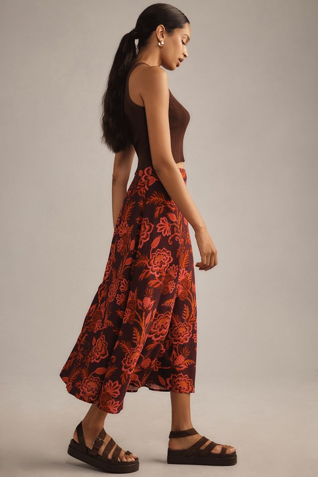 Farm Rio x Anthropologie Satin Slip Midi Skirt #2