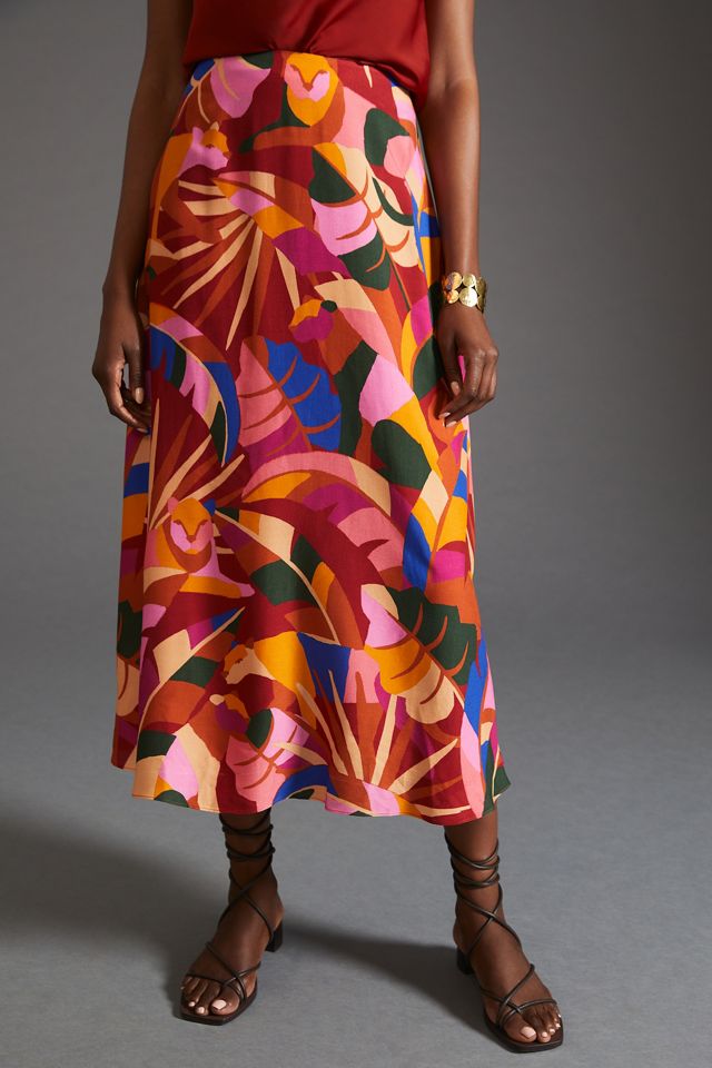 Falda Midi de Satén Farm Rio #1