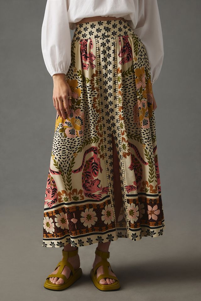 Farm x Anthropologie Split-Hem Skirt #1