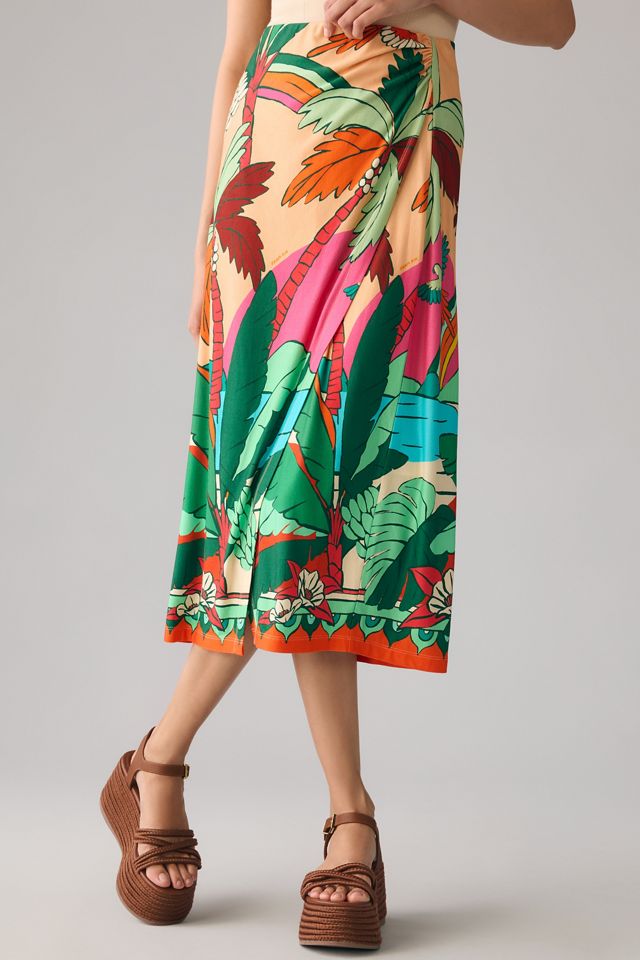 Farm x Anthropologie Printed Wrap Skirt #1