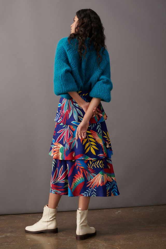 Farm Rio Fatima Tiered Midi Skirt #3