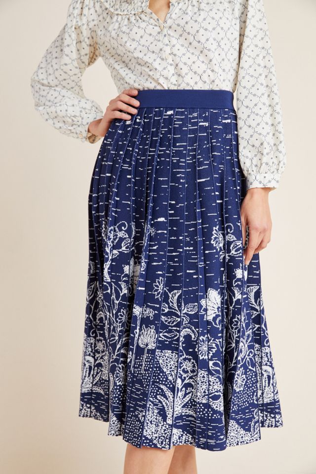 Haven Pleated Knit Midi Skirt #3