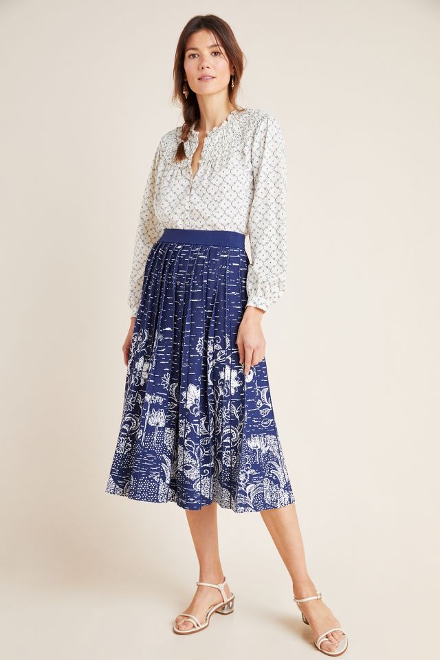 Haven pleated on sale knit midi skirt