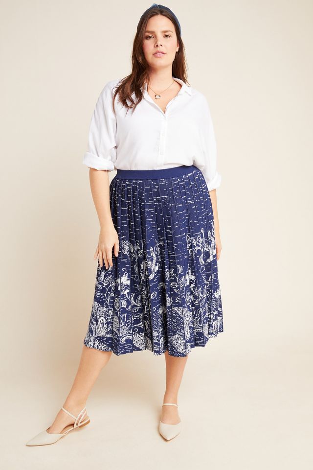 Haven pleated on sale knit midi skirt