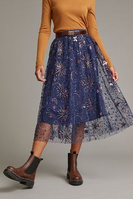 celestial midi skirt